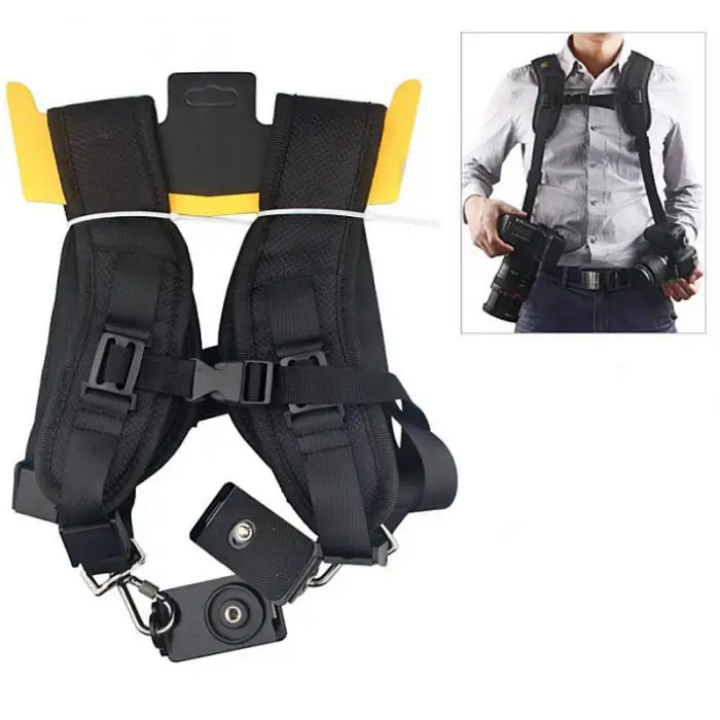 Sangle de caméra à dégagement rapide double épaule, harnais souple, accessoires de studio photo pour maintenir 2 appareils photo reflex numériques