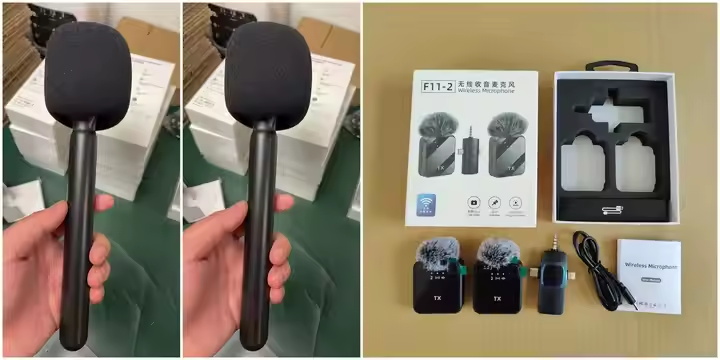 Microphone sans fil 3 en 1 pour studio de karaoké en direct Interview Microphone d'enregistrement extérieur pour TikTok