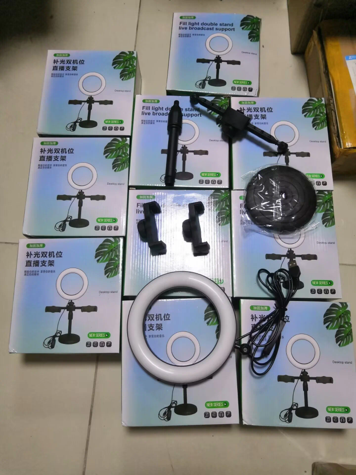 Lumière Anneau LED avec Support Double Téléphone pour Selfies et Vidéos Professionnelles