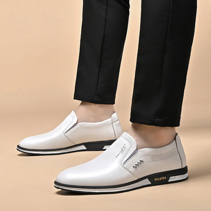 Chaussures décontractées pour hommes 2024 en cuir personnalisé, chaussures de sport en PU à semelle plate