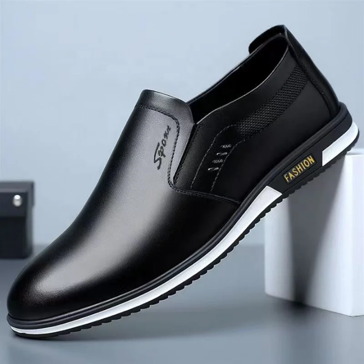 Chaussures décontractées pour hommes 2024 en cuir personnalisé, chaussures de sport en PU à semelle plate